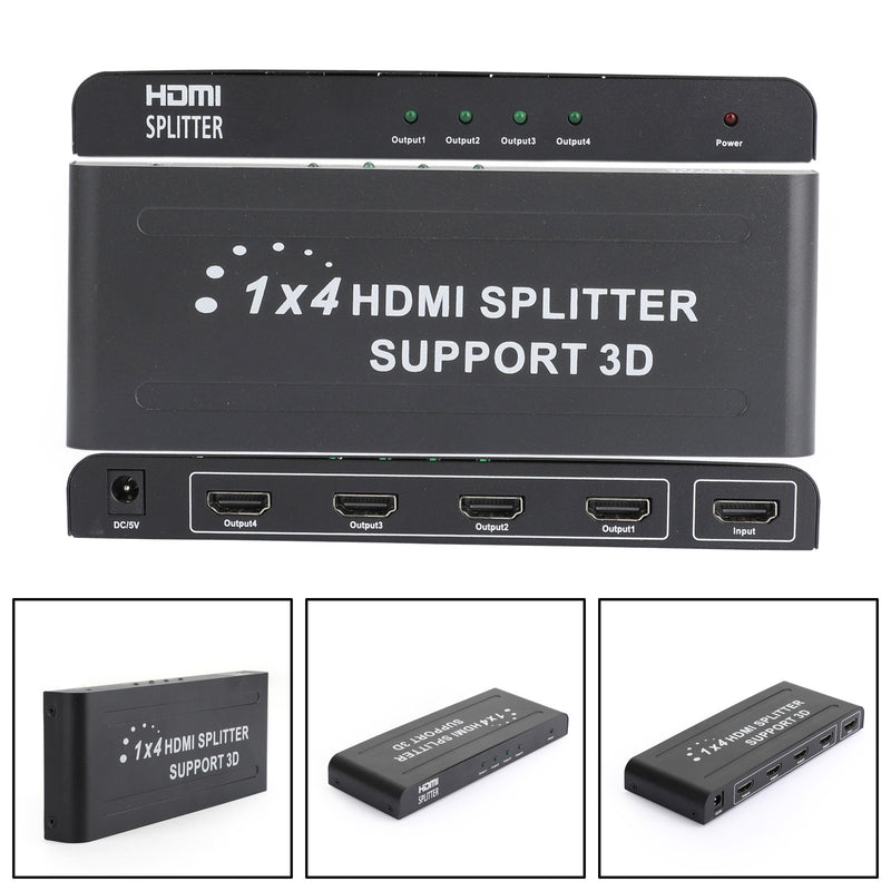4K*2K Ultra HD HDMI 4 Way Splitter Hub 1 in 4 out Duplicator 3D Full HD with US Plug