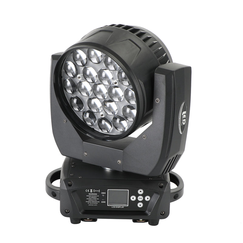 DMX 19x15W RGBW 4in1 LED Wash Zoom Moving Head Beam Light DJ Party Stage Light