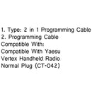 1Pc 2 in 1 Programming Cable For Yaesu/Vertex VX-2000 VX-2100/2200/VX-300 VX-400