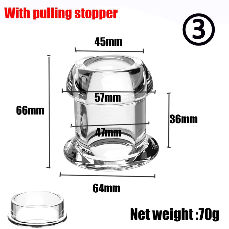 Anal Sex Spreader Hollow Butt Plug Flared Deep Access Tunnel Probe W/stopper