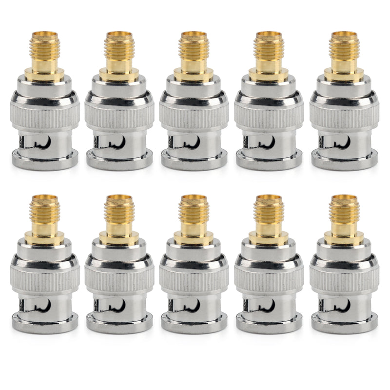 10Pcs Adapter BNC Plug Male To SMA Female Jack RF Connector Straight