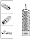 4PCS Silver Carbon Fiber Rhodium-Plated RCA Audio Plug Speaker Connector Silver