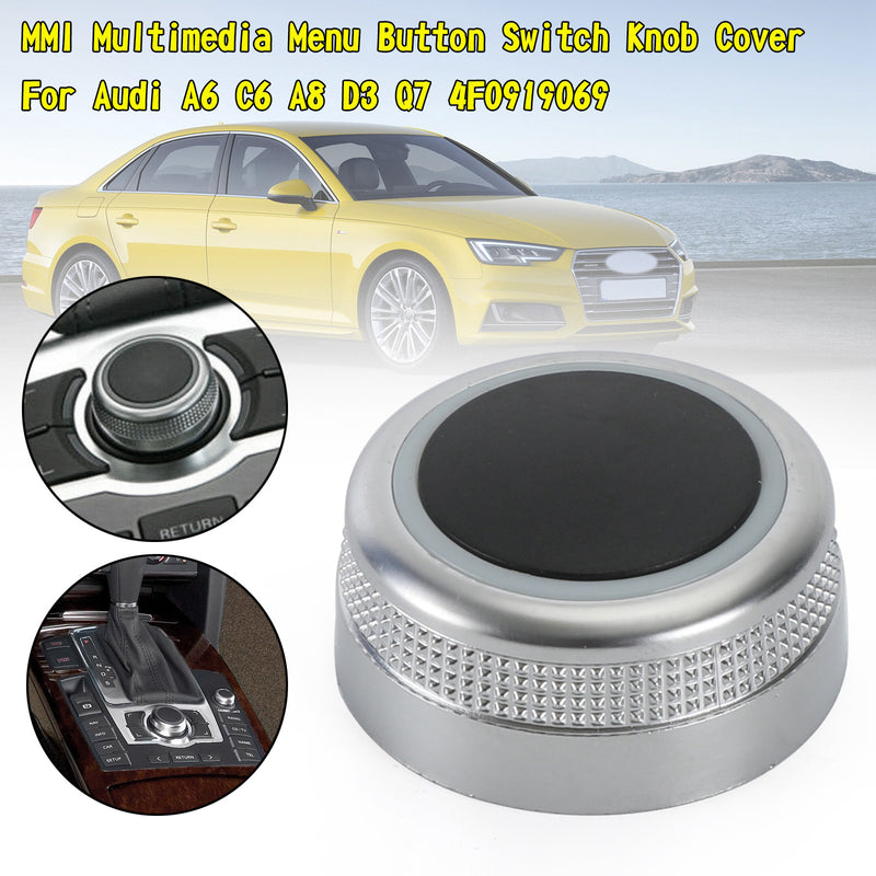 Audi A6 C6 A8 D3 Q7 4F0919069 MMI Multimedia Menu Button Switch Knob Cover