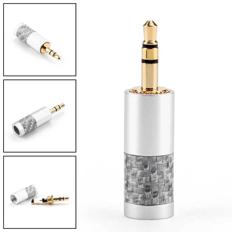 4PCS Mini 3.5mm 3 Pole Stereo Plug Fit DIY Headphone Audio Connector Silver