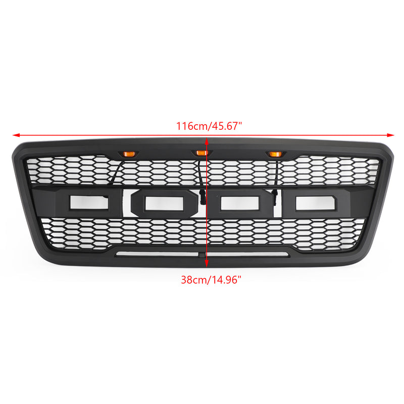 Ford F150 2004-2008 Raptor Style With LED Front Mesh Hood Grill Grille