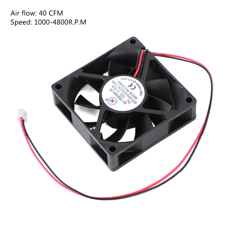 2 Pin Wire Brushless DC Cooling Blower Fan 12V 0.2A 7020B 70x70x20mm