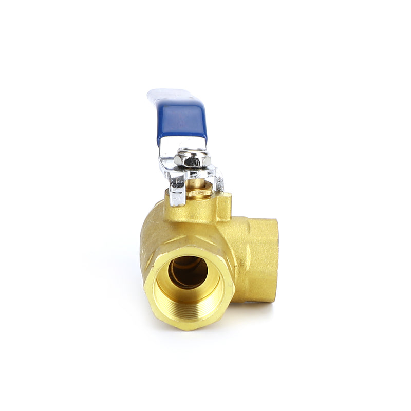 3-Way Ball Valve Female L Port Lever Handle 3/4" NPT Made Of Forged Brass