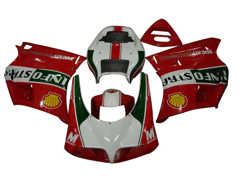 Fairings for 1996-2002 Ducati 996 Red White Infostrada Racing Generic