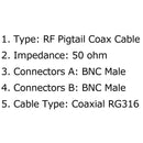 4Pcs RG316 BNC Male Plug to BNC Male Plug RF Pigtail Jumper Cable Adapter 15CM 6in