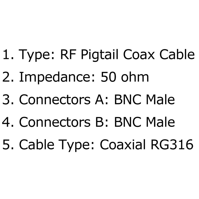 4Pcs RG316 BNC Male Plug to BNC Male Plug RF Pigtail Jumper Cable Adapter 15CM 6in