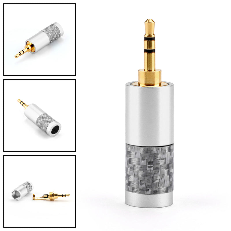 1PC Mini 2.5mm 3 Pole Stereo Plug Audio Connector Fit DIY Headphone Silver