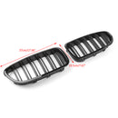 Double Line Glossy Black Front Hood Kidney Grill Grille For BMW F10 F18 10-16