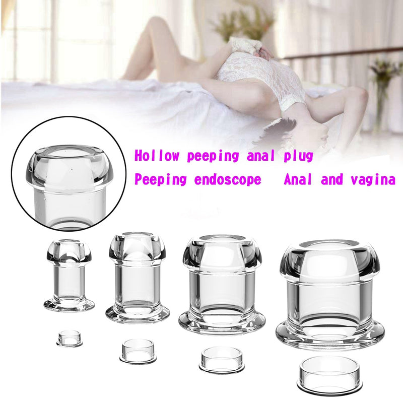 Anal Sex Spreader Hollow Butt Plug Flared Deep Access Tunnel Probe W/stopper