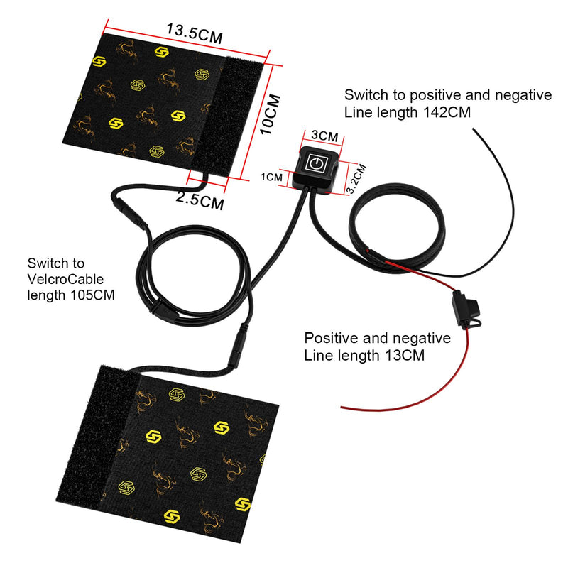 Heated Hand Grips Pad Multi-Temperature 12V Handlebar Heater For Motorcycle