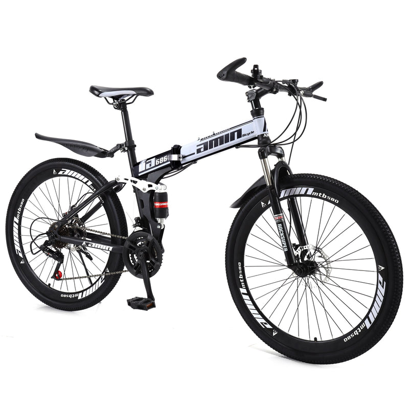 26 Inch 21 Speed Folding Mountain Bike Full Suspension MTB Folding Bicycle AUS Warehouse For Sale