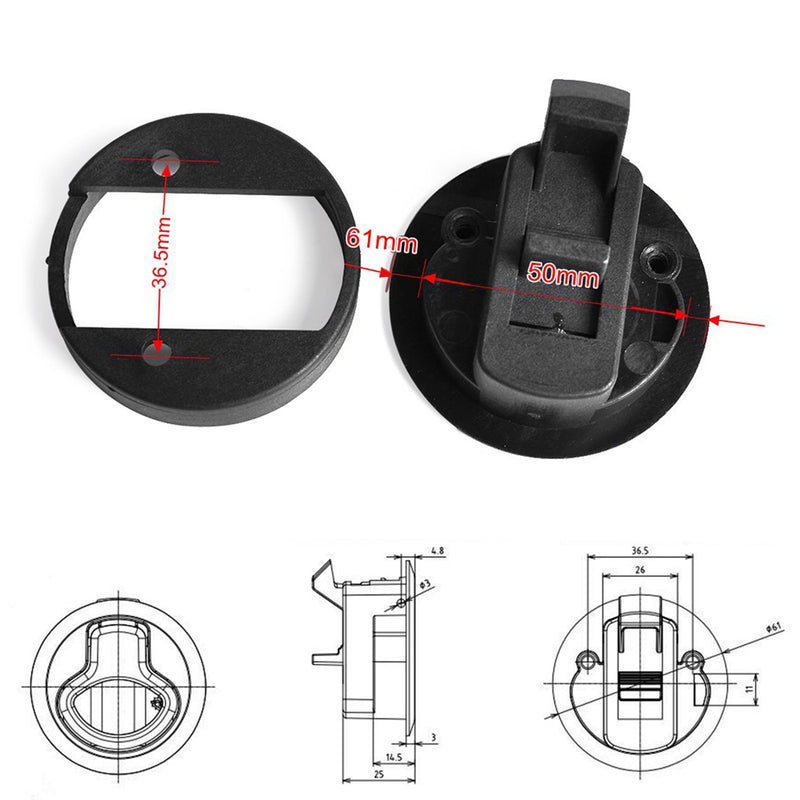 4×RV Boat Door Replace Slam Latch Hatch 2" Deck Round Pull Latch 1/2"