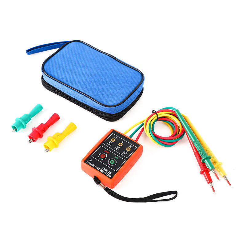 3 Phase Sequence Rotation Tester Indicator Detector Meter LED Buzzer Tool Kit