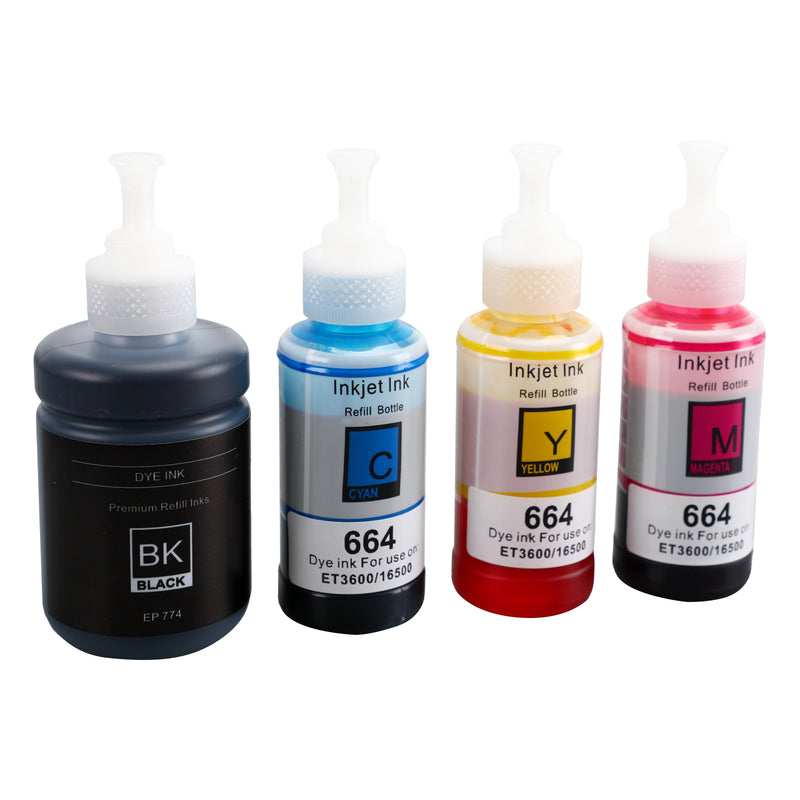 4 Pack Compatible Refill Ink Kits Fit for EPSON T774 T664 WF ET-3600 ET 4550 664 774