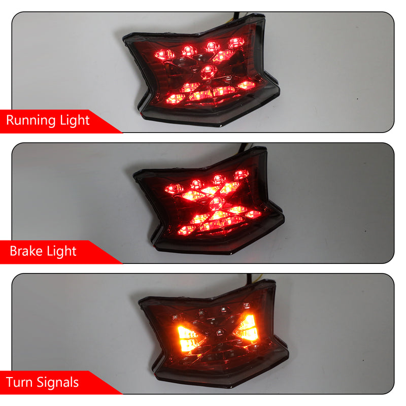 LED Brake Turn Signals Taillight For Kawasaki Z650 Ninja 650 Z900 17-19 Silver Generic