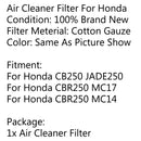 Air Filter Cleaner Fit for Honda CBR250 MC14 MC17 1986-1987 CB250F Jade 1991 Generic