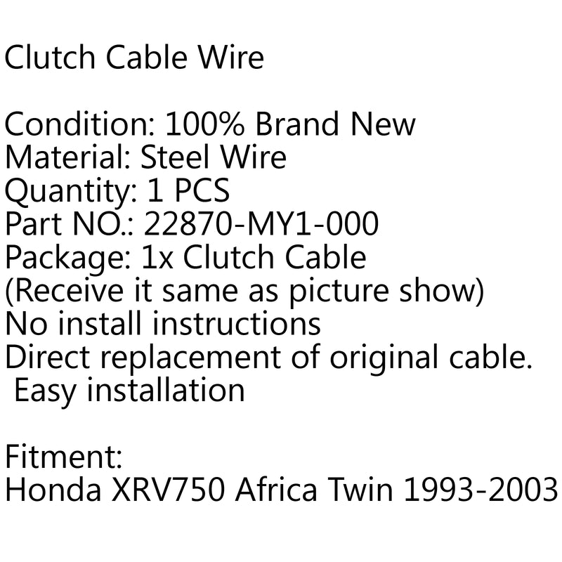 Clutch Cable Replacement For Honda XRV750 Africa Twin 1993-2003 22870-MY1-000? Generic