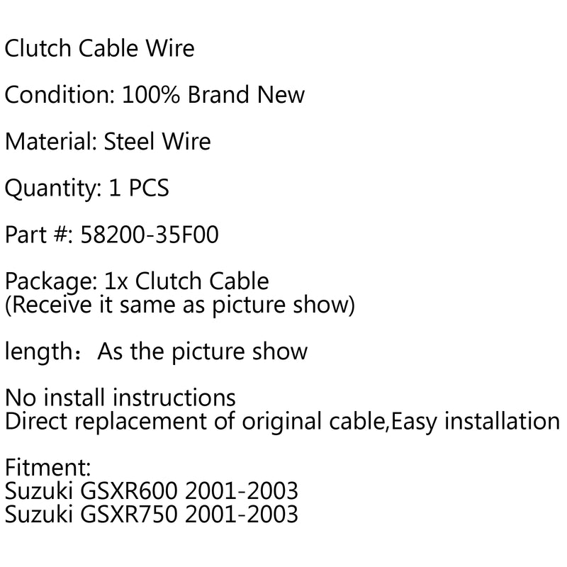 Clutch Cable Replacement 58200-35F00 For Suzuki GSXR600 GSXR750 2001-2003 Generic