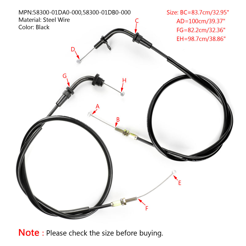 Motorcycle Throttle Cable For Suzuki 58300-01DA0-000 GS500 GS500F 2001-2009 Generic