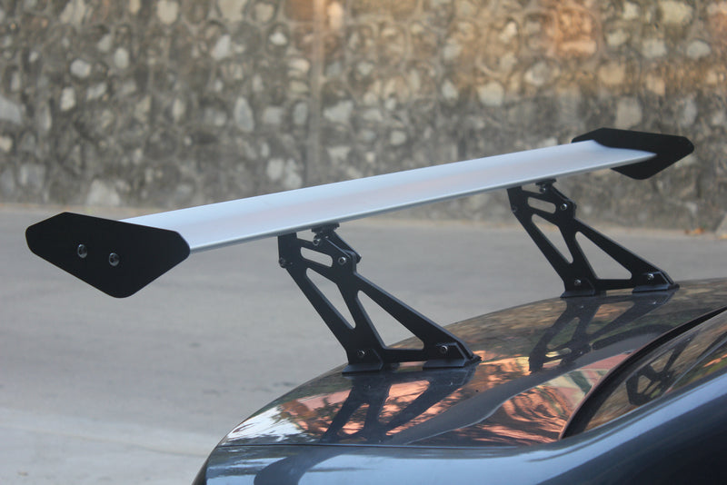 Universal Sedan Aluminum GT Rear Trunk Wing Racing Spoiler Silver