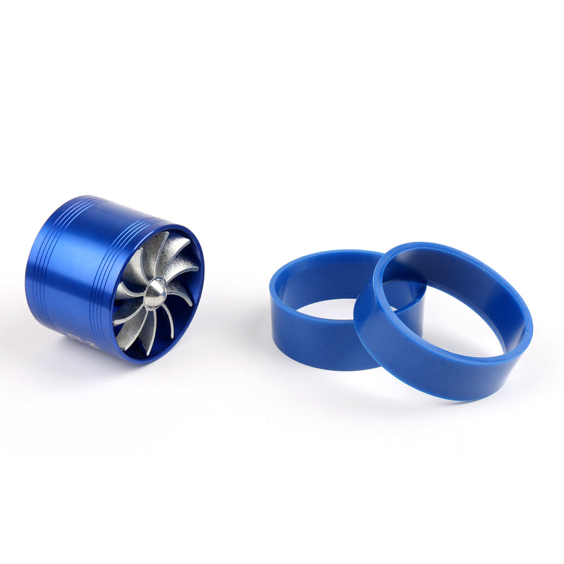 Universal Supercharger Turbo Turbonator Air Intake Fuel Gas Saver fan Blue