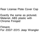 For 2007-2015 Jeep Wrangler JK Chrome ABS Rear License Plate Cover Cap Set of 2 Generic