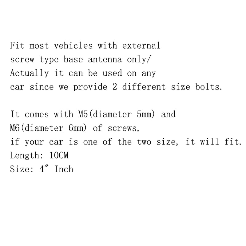 4 10cm Universal Fit Black Short Screw-in Car Auto AM/FM Antenna Aerial Mast Generic
