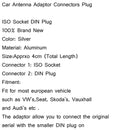 PC5-27 Car Aerial Antenna Adaptor Connector Car Van Radios Iso To Din Head Unit Generic