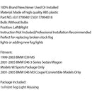 Pair Replacement Clear Fog Lights Lamps For 2001-2006 BMW E46 M3 4 Door Generic