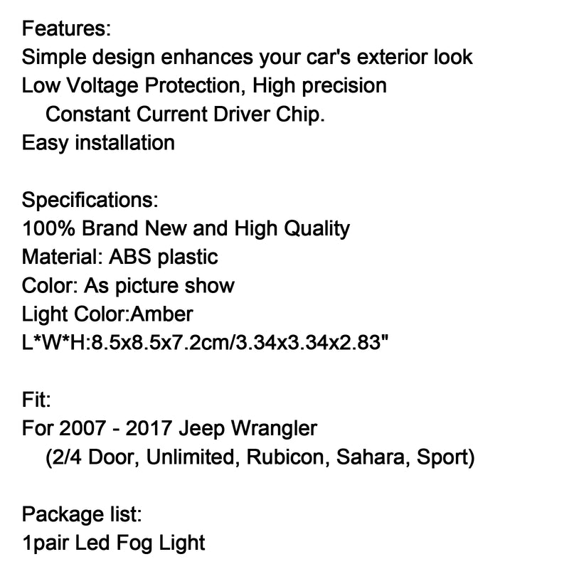 Pair LED Turn Signal W/ Fender Side Light Smoke Lens For 07-2017 Jeep Wrangler Generic