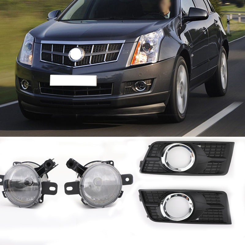 Front Bumper Fog Lamps Driving Lights & Covers For Cadillac SRX 2010-2016 RH&LH