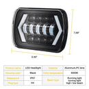 55W 7x6 5X7 LED Projector Headlight Hi-Lo Beam Halo DRL For Cherokee XJ Generic