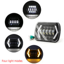 55W 7x6 5X7 LED Projector Headlight Hi-Lo Beam Halo DRL For Cherokee XJ Generic