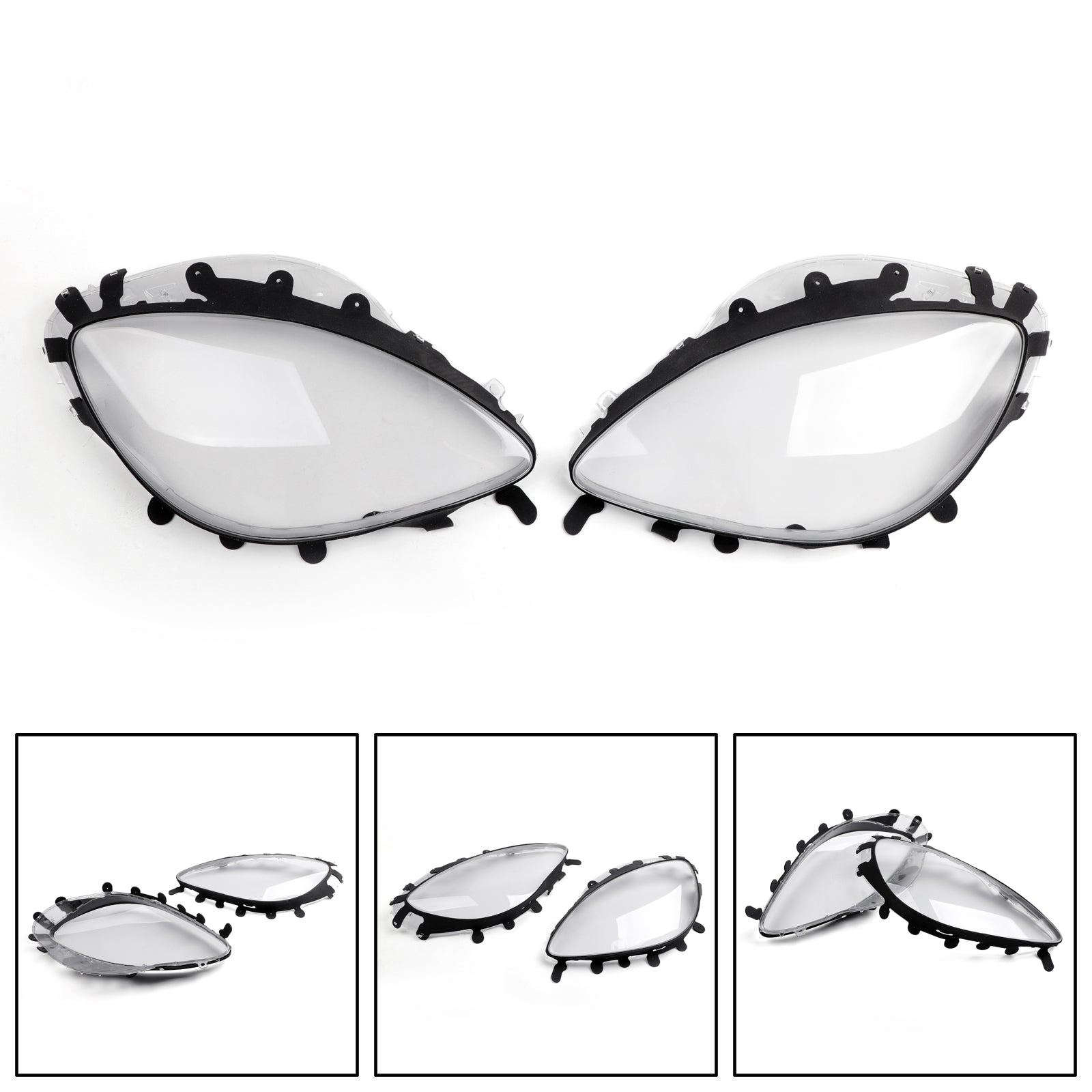 Headlight Lens Replacement & Black Gaskets Trim Kit For 20052013 C6