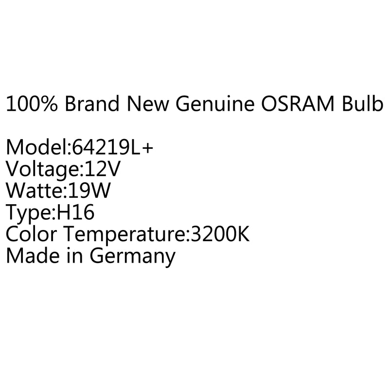 1pc OSRAM H16 12V 19W 3200K Halogen Original Fog Lamp Bulb RAV4 Lexus 64219L+ Generic