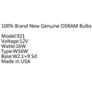 10pcs Sylvania For OSRAM 921 12V 16W W16W W2.1¡Á9.5d Miniature Lamps Singal Bulbs