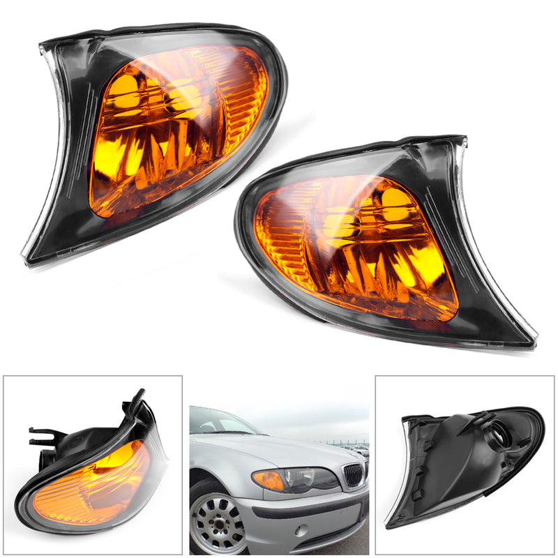 Front Indicator Turn Signal Yellow Corner Lights For BMW 3 Series E46 02-05