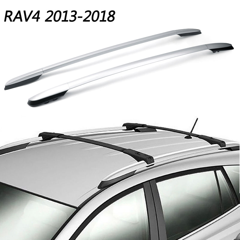 Aluminum Factory Silver Top Roof Rack Side Rails Bar For 2013-2018 Toyota RAV4