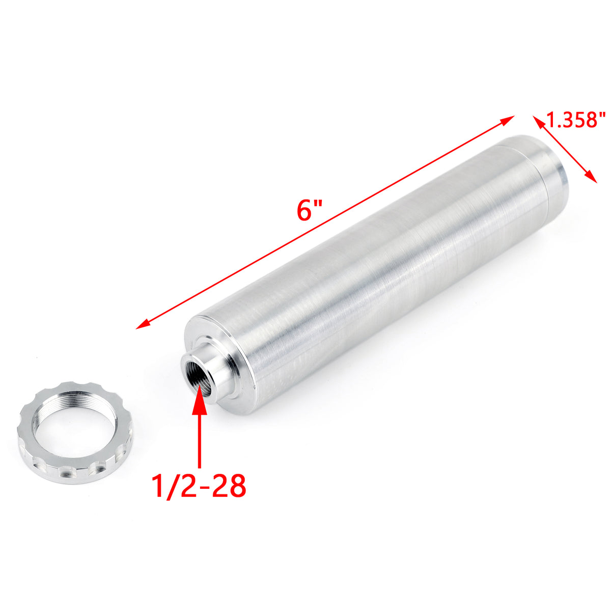 1/2-28 Aluminum Single Core Fuel Filter for NAPA 4003 WIX 24003 OD 1.3