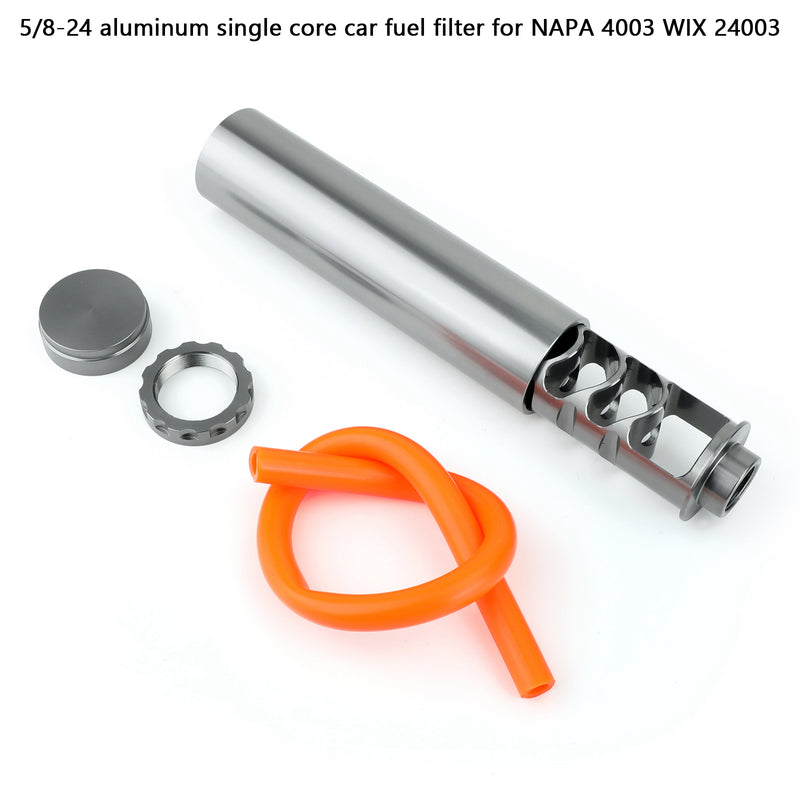 5/8-24 Aluminum Single Core Fuel Filter for NAPA 4003 WIX 24003 OD 1.358" Ti