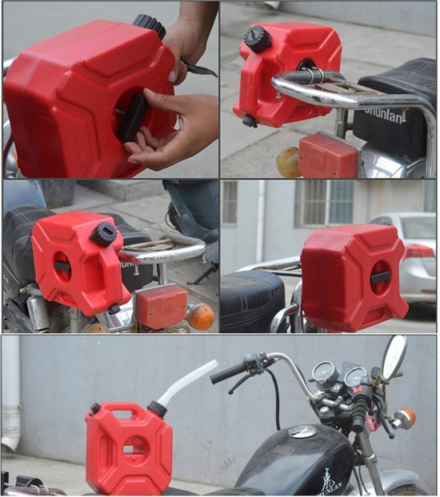 5L Plastic Jerry Cans Gas Diesel Fuel Tank w/ Lock SUV ATV Scooter Motorcycle