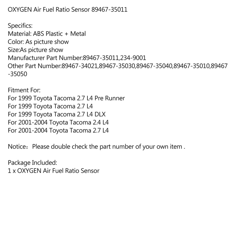 Upstream O2 Oxygen Air Fuel Ratio Sensor For Toyota Tacoma 4Runner Generic
