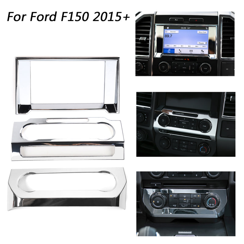 Car Console Center Dashboard Cover Trim Frame Kit For Ford F150 2015-2018 Generic