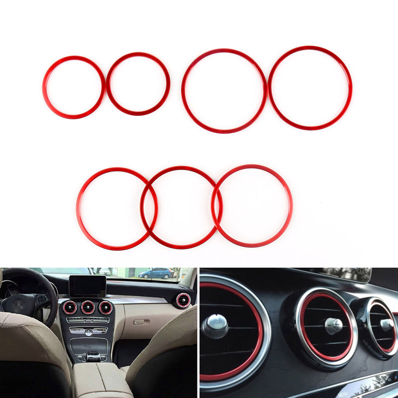 7pcs Air Vent Outlet Ring Cover Trim For Mercedes Benz C Class W205 14-2015