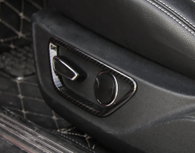 ABS Door Seat Adjust Button Cover Trim Ring For Ford Mustang 2015-2016 Carbon Generic