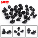30PCS 8mm Black Plastic Rivets Clips Car Bumper Fastener For Toyota Honda